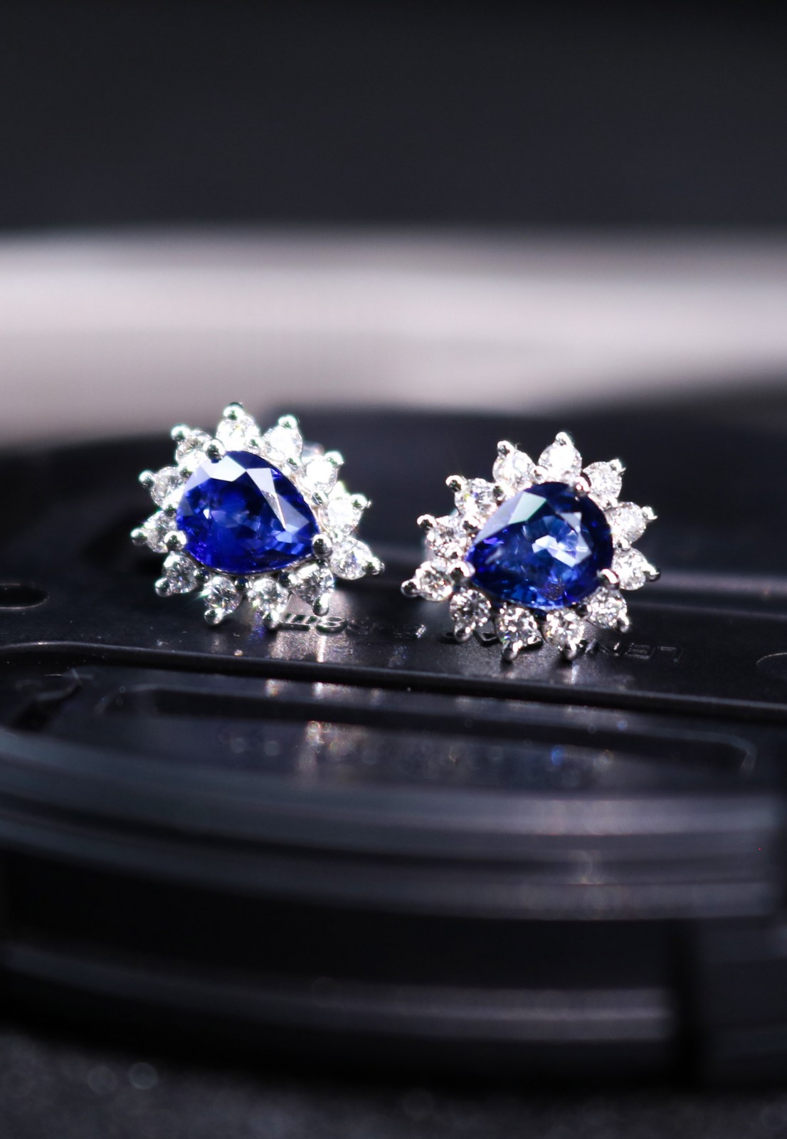 天然蓝宝石耳钉L605