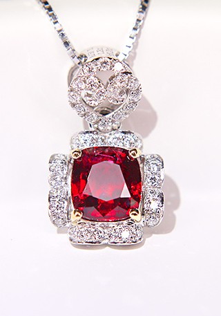 天然无烧鸽血红宝石吊坠THR1293