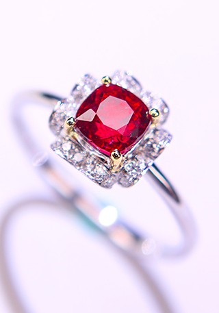 天然无烧鸽血红宝石戒指THR1284