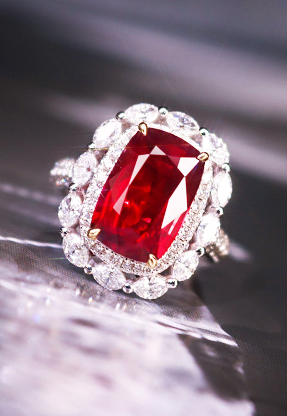 天然无烧鸽血红宝石戒指THR1178